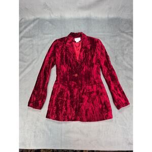 Charles Gray London Whimsygoth Steampunk Red Crushed Velvet Vintage Blazer 4